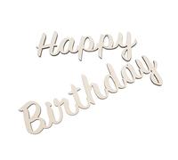 Stickers Muraux Joyeux Anniversaire en Bois, Lot 1 Décor Fête | Khaki, Surface Lisse et Adhérence Douce, Amovible sur Murs, pour Photo-shoot et Parents Créatifs