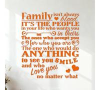 Stickers muraux La famille ce n'est pas toujours une question sang ce sont les personnes dans votre vie vous considérez comme importantes celles qui vous acceptent tel vous êtes. 54.6x62cm Étanche