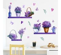 Stickers Muraux Lavande Autocollant Mural Sticker Mural Pour Chambre Salon Mur,Autocollant Decoratif Mural, Chambre Enfants Bébé Pépinière,Decoration Chambre Adulte
