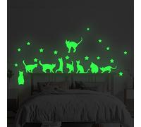 Stickers Muraux L'Étoile Chat Vert Etoiles Phosphorescentes Plafond Auto Adhésifs Etoile Fluorescente Chambre Enfant Chambre Plafond Décoration Autocollant Mural