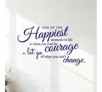 Stickers muraux L'un des moments les plus heureux de la vie est celui où l'on trouve le courage de lâcher prise sur ce que l'on ne peut pas garder. 54.6x93.7cm Personnalisation Bleu foncé