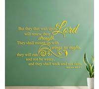 Stickers muraux Mais ceux qui se confient en l’Éternel renouvellent leur force ; ils prennent leur vol comme les aigles, ils ne se lassent point. (Ésaïe 40:31) 54.6x75.3cm Étanche Jaune