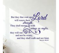 Stickers muraux Mais ceux qui se confient en l’Éternel renouvellent leur force ; ils prennent leur vol comme les aigles, ils ne se lassent point. (Ésaïe 40:31) 35x48.3cm Étanche Bleu foncé