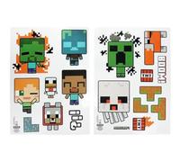 Stickers muraux Minecraft personnalisés - Officiellement licencié, Stickers réutilisables, Décor de Salle de Jeux, Inclut Steve, Alex, Creepers