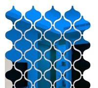 Stickers muraux miroir, Lot de 10 autocollants miroir géométriques mignons en forme de gourde for décoration murale, for salon, chambre à coucher, DIY(Blue)