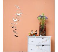 Stickers Muraux Miroir Papillon 3D DIY - Argent - Décoration Chambre