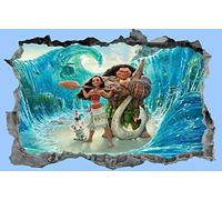Stickers muraux"Moana, enfants, autocollant, sticker, chambre à coucher, 3d, art mural, peinture murale"