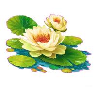 Stickers muraux modernes et minimalistes en forme de fleur de lotus avec effet phosphorescent pour salle de bain, salon, décoration sur murs lisses (lumière rose)