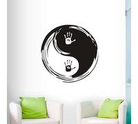 Stickers muraux modernes Yin Yang en vinyle - Philosophie chinoise amovible - Décoration intérieure - 43 x 43 cm