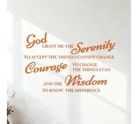 Stickers muraux Mon Dieu, donnez-moi la sérénité d'accepter les choses que je ne peux changer, le courage de changer celles que je peux, et la sagesse d'en connaître la différence. 42x64.3cm Étanche