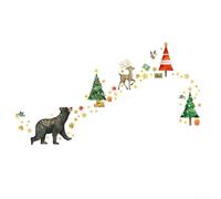 Stickers muraux motif ours et cerf sur le thème de Noël - Réutilisables et adaptés aux enfants - Pour la décoration saisonnière de la maison dans les salles de jeux ou les crèches