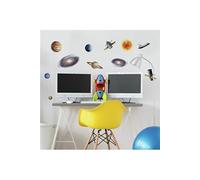 stickers muraux navette spatiale planètes vinyle 24 pièces