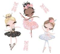 Stickers Muraux - Non spécifié - Fille de Ballet - PVC - Rose - Décoration Enfant