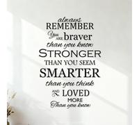 Stickers muraux N'oublie jamais que tu es plus courageux que tu ne le crois, plus fort que tu n'en as l'air, plus intelligent que tu ne le penses. 35x51.6cm Décoration de carrosserie Noir