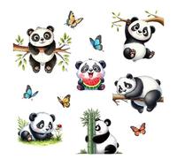 Stickers muraux panda de dessin animé - Autocollant mural animal, et coller, pandas mignons, décoration de la maison, décoration murale, autocollant pour salle de jeux, salon, chambre d'enfant