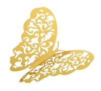 Stickers Muraux Papillon 3D Or 12pcs pour déco Salon Stickers(Gold)