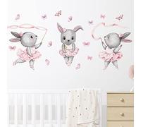 Stickers Muraux Peinture À La Main Ballet Lapin Lapin Danseur Animaux Mignons Stickers Muraux Pour Bébé Pépinière Chambre Fille Chambre Stickers Muraux Maison Décorative Pvcdecoration Chamb