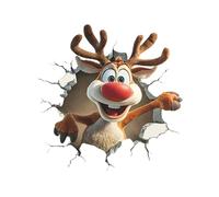 Stickers Muraux Père Noëls, Stickers 3D Effet Brise-Mur, Autocollants Repositionnables, Décorations Noëls Hivernales, Pour Réfrigérateurs, Chambres, Salons, Décorations Fête Maison