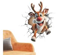 Stickers Muraux Père Noëls, Stickers 3D Effet Brise-Mur, Décorations Noëls Hivernales, Autocollants Repositionnables, Pour Réfrigérateurs, Chambres, Salons, Décorations Fête Maison