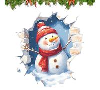 Stickers Muraux Père s 3D, Autocollants Muraux Renne De s, Autocollants M-uraux De Sticker Mural Qui Brise Les M-urs Père N-oëls, Décoration Murale Amovible Pour Les Fêtes Fin D'année