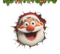 Stickers Muraux Père s 3D, Autocollants Muraux Renne De s, Autocollants M-uraux De Sticker Mural Qui Brise Les M-urs Père N-oëls, Décoration Murale Amovible Pour Les Fêtes Fin D'année