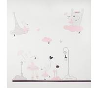 Stickers muraux petite souris en papier - lilibelle rose TU