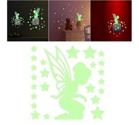 Stickers muraux phosphorescents | Stickers Fées Lumineuses pour Mur | Peel and Stick imperméable amovible pour garçons salle de bain aquarelle océan créatures décor