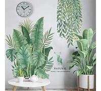 Stickers Muraux Plante Tropical Autocollant Mur Décoratifs Feuilles Verts Grand Décoration Murale Salon Bureau Chambre Fenêtres