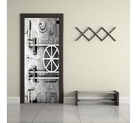 Stickers Muraux Porte 3D Auto-Adhésif DIY Portes argentées et abstraites Papier peint porte PVC étanche Autocollant Porte pour Cuisine Chambre Salle Porte Décor L83 x H204cm