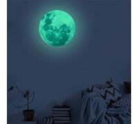 Stickers muraux pour chambre à coucher pour couple dans un grand autocollant sombre amovible Lune phosphorescente 30 cm Sticker mural 3D Les autocollants muraux fluorescents
