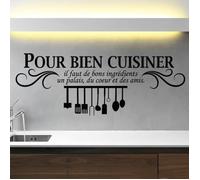 Stickers muraux pour cuisine - Noir - PVC - Dimension 40cm x 110cm