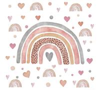 Stickers muraux pour décoration murale Motif arc-en-ciel Peint à la main Style Love Wave and Dot pour intérieur