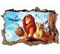 Stickers muraux"Roi Lion, autocollant, sticker, enfants, chambre à coucher, enfants, 3d, Art mural, peinture murale"