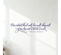 Stickers muraux Si vous ne mangez pas bien, vous ne pouvez pas bien réfléchir. Bien aimer. Bien dormir. Cuisine de restaurant. 36.4x143.3cm Modification et ajout d'informations possibles Bleu foncé