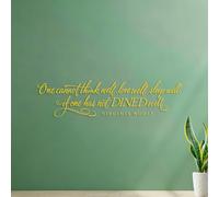 Stickers muraux Si vous ne mangez pas bien, vous ne pouvez pas bien réfléchir. Bien aimer. Bien dormir. Cuisine de restaurant. 20x78.7cm Plusieurs tailles disponibles Jaune