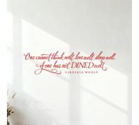 Stickers muraux Si vous ne mangez pas bien, vous ne pouvez pas bien réfléchir. Bien aimer. Bien dormir. Cuisine de restaurant. 36.4x143.3cm Auto-adhésif Rouge