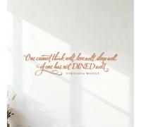 Stickers muraux Si vous ne mangez pas bien, vous ne pouvez pas bien réfléchir. Bien aimer. Bien dormir. Cuisine de restaurant. 36.4x143.3cm Peinture murale artistique Orange