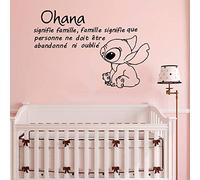 stickers muraux stickers muraux 3d Ohana signifie famille signifie personne ne doit être laissée pour compte ou oublié Lilo et Stitch French Baby Nursery