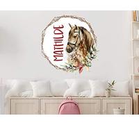 Stickers Muraux Stickers Muraux Autocollants De Pépinière Autocollants De Nom Personnalisés Cheval Brun Filles Garçons Autocollants De Porte Non Toxiques 30x30cm