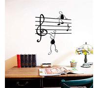 Stickers Muraux, Stickers Muraux, Notes De Musique, Autocollants En Vinyle Pour Personnages Drôles De Salon, Instruments De Musique 28X42Cm