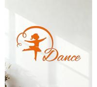 Stickers muraux Studio de danse pour enfants et musique 54.6x99.3cm Embellissement mural Orange