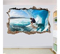 Stickers muraux Surfeur surf vagues autocollant mural affiche 3D Art Mural décoration de la chambre