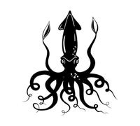 Stickers muraux Tentacules de calamars géants marins 36x39.4cm Étanche Noir