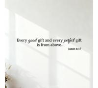 Stickers muraux Tout don excellent et tout présent parfait viennent d’en haut… Jacques 1:17 16x84.2cm N'abîme pas le mur Noir