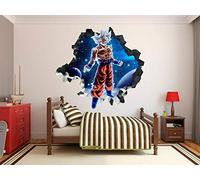 Stickers murauxDessin animé Anime Super ultra instinct trou mural 3D autocollant vinyle autocollant Smashed 2