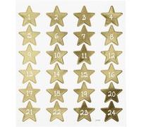 Stickers Noël Creativ Company - Calendrier de l'avent Étoiles dorées - 24 pcs