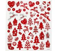 Stickers Noël Creativ Company - Noël Rouge et blanc - 54 pcs G