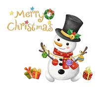 Stickers Noel, Decoration Noel Fenêtre Autocollant Noël Reutilisable, Noël Autocollant Fenêtre DIY Bonhomme de Neige Fenetre PVC Sticker Amovibles pour Fenetre, Porte, Verre, Interieur