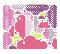 Stickers nuages scandinaves et étoiles du ciel