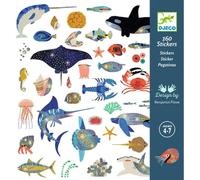 Djeco – Jeu créatif Pochette de 160 stickers Océan à effets métallisés